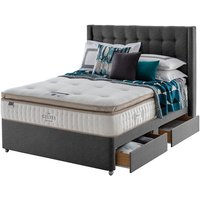 Silentnight Premier Geltex� Pillow Top Mattress + Premium Divan Bed, Bednextday_Silver, 4 Drawers, King Size