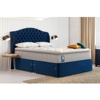 Sealy Enhance Platinum Pocket Geltex� Pillow Top Mattress + Premium Divan Bed, Bednextday_Marine, End Opening Ottoman, Super King
