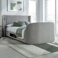 Darras - Super King Size - Electric Media TV Bed with Dolby Atmos Surround Sound - Light Grey - Fabric - 6ft
