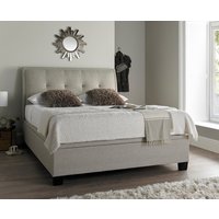 Accent - Super King Size - Ottoman Storage Bed - Neutral Oatmeal - Fabric - 6ft - Happy Beds
