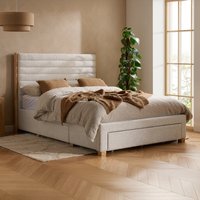 Arabella - Double - 3 Drawer Storage Bed - Grey - Velvet - 4ft6