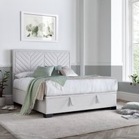Watson - Super King Size - Ottoman Storage Bed - Natural - Fabric - 6ft - Happy Beds