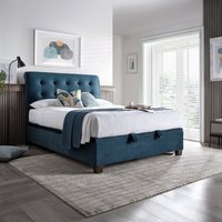 Ashbrooke - King Size - Ottoman Storage Bed - Blue - Velvet - 5ft