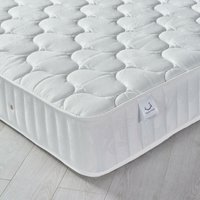 Neptune Spring Quilted Cotton Fabric Mattress - Double - Medium Firmness - Open Coil - 4ft6 (135 x 190 cm) - Happy Beds