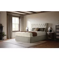 Harrison Spinks True Edge Pocket Sprung Divan Base, Double, 2 Drawers + 2 Half Drawers, Matching Iris Headboard, Tundra Arctic Fox