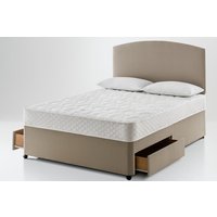 Silentnight Essentials Value Mattress + Premium Divan Bed, Cream, No Drawer, Single