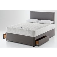 Silentnight Essentials 600 Mirapocket Mattress + Premium Divan Bed, Mink, 2 Drawer, Single