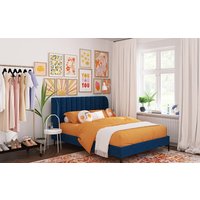 Novo Annie Fabric Bed Frame, King Size, Steel Grey Velvet