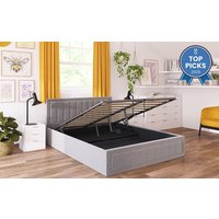 Novo Lottie Fabric Ottoman Bed Frame, King Size, Grey