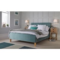 LPD Pierre Velvet Bed Frame, Double, Aqua