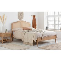 Birlea Leonie Wooden Rattan Bed Frame, Double, Black