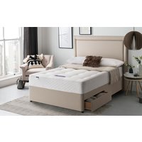 Silentnight Ortho Dream Star Miracoil Divan Bed Set, Single, No Storage, Matching Paris Headboard, Sandstone