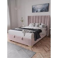 Very Home New Dakota Velvet End Lift Up Storage Ottoman Bed With Mattress Options (Buy &Amp; Save!) - Antique Rose - Bed Frame Only
