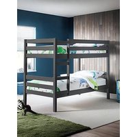 Julian Bowen Camden Bunk Bed With Spring Mattresses Option - Anthracite Grey - Bed Frame Only