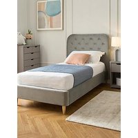 Very Home Freya Velvet Fabric Single Kids Bed Frame And Headboard With Mattress Options (Buy &Amp; Save!) - Grey - Fsc&Reg; Certified - Bed Frame With Standard Mattress