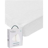 Tutti Bambini Natural Coir Cot Bed Mattress (140 x 70cm) with FREE 2 Pack Essential White Fitted Sheets, White