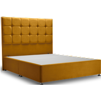 Hoxton Bed Mustard - King / Electric Ottoman / Chrome