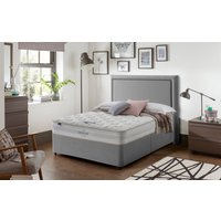 Silentnight Seoul Miracoil Memory Divan Bed Set, Superking, No Storage, Matching Selene Headboard, Slate Grey