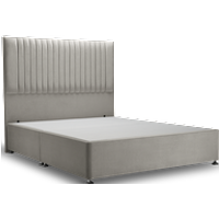 Camden Bed Silver Grey - Double / Ottoman / Dark Wood
