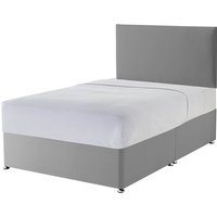Silentnight Slate Grey Divan Bed, Superking, No Storage, Matching Palermo Headboard