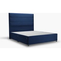 Wilmslow Bed Midnight Blue - Super King / Side Ottoman / Chrome