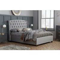 Birlea Balmoral Grey Velvet Fabric Bed, Double