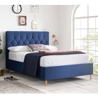 Loxley - Double - Ottoman Bed - Blue - Velvet - 4ft6 - Happy Beds