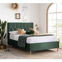 Loxley - King Size - Ottoman Bed - Green - Velvet - 5ft - Happy Beds