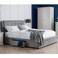 Fullerton - King Size - 4 Drawer Storage Bed - Grey - Fabric - 5ft - Happy Beds
