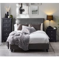 Shoreditch - Double Bed - Grey - Velvet - 4ft6 - Happy Beds