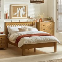 Amsterdam - Double Low Foot End Solid Oak Wooden Bed Frame - 4ft6 - - Happy Beds