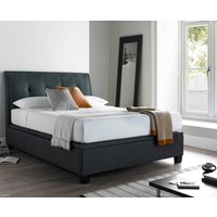Accent - King Size - Ottoman Storage Bed - Dark Grey - Fabric - 5ft - Happy Beds