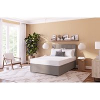 Value Memory Foam Mattress + Premium Divan Bed, Silver, No Drawer, Single