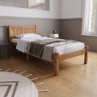 Rio - Double - Waxed Solid Pine Wooden Bed Frame - 4ft6 - Happy Beds