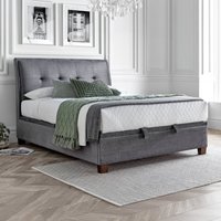 Accent - Double - Ottoman Storage Bed - Vogue Grey - Fabric - 4ft6 - Happy Beds